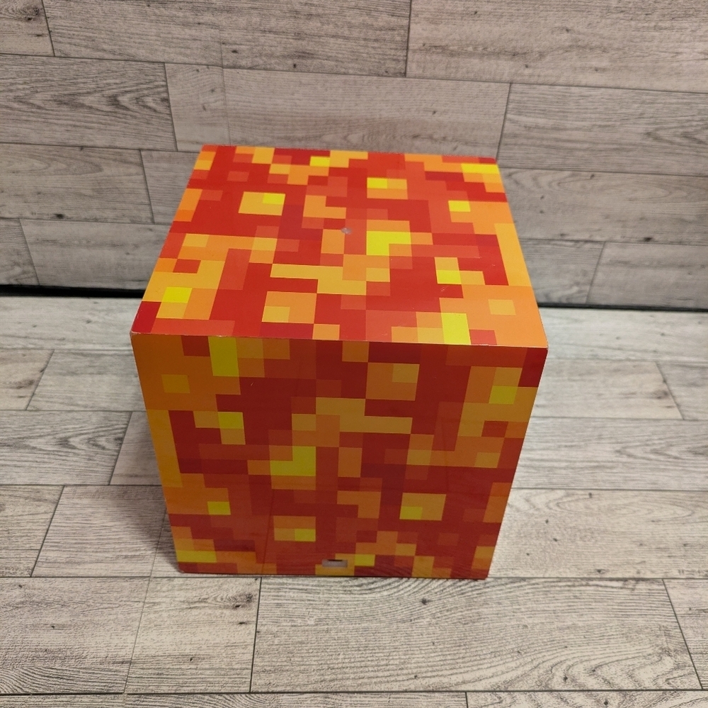 mojang minectaft Night Light Pixelated Orange and Yellow Cube